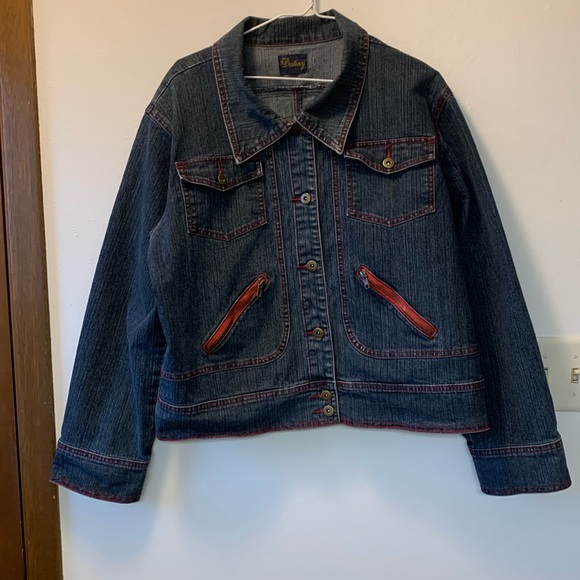Destiny Blue Denim Jacket Red Trim Size 2X - Picture 1 of 12
